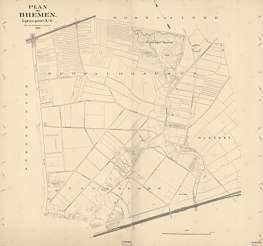 Schwachhausen im Jahr 1900. Plan von Bremen, Ergänzungsblatt II., Dreyer.