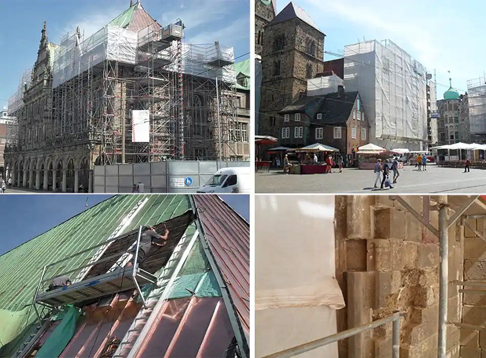 Zwei bedeutende Denkmalbaustellen in der Bremer Innenstadt: Rathaus und Unser Lieben Frauen Kirche