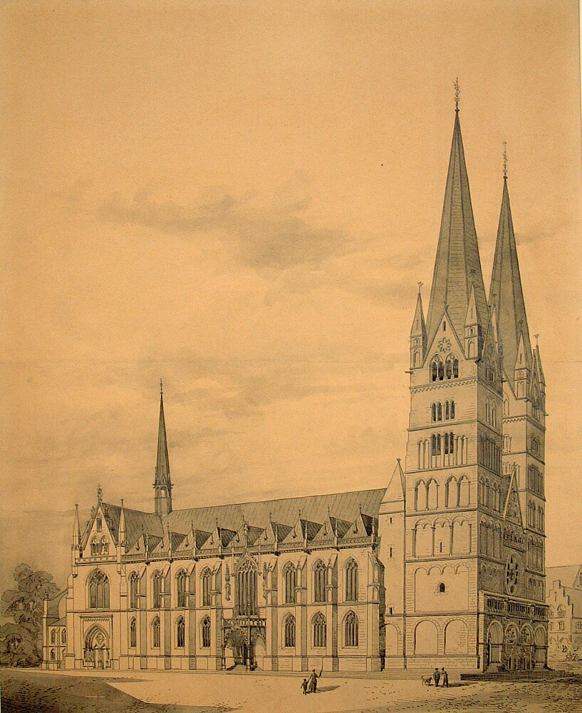 Wettbewerbsbeitrag von Karl Sch&auml;fer vor der Domrestaurierung