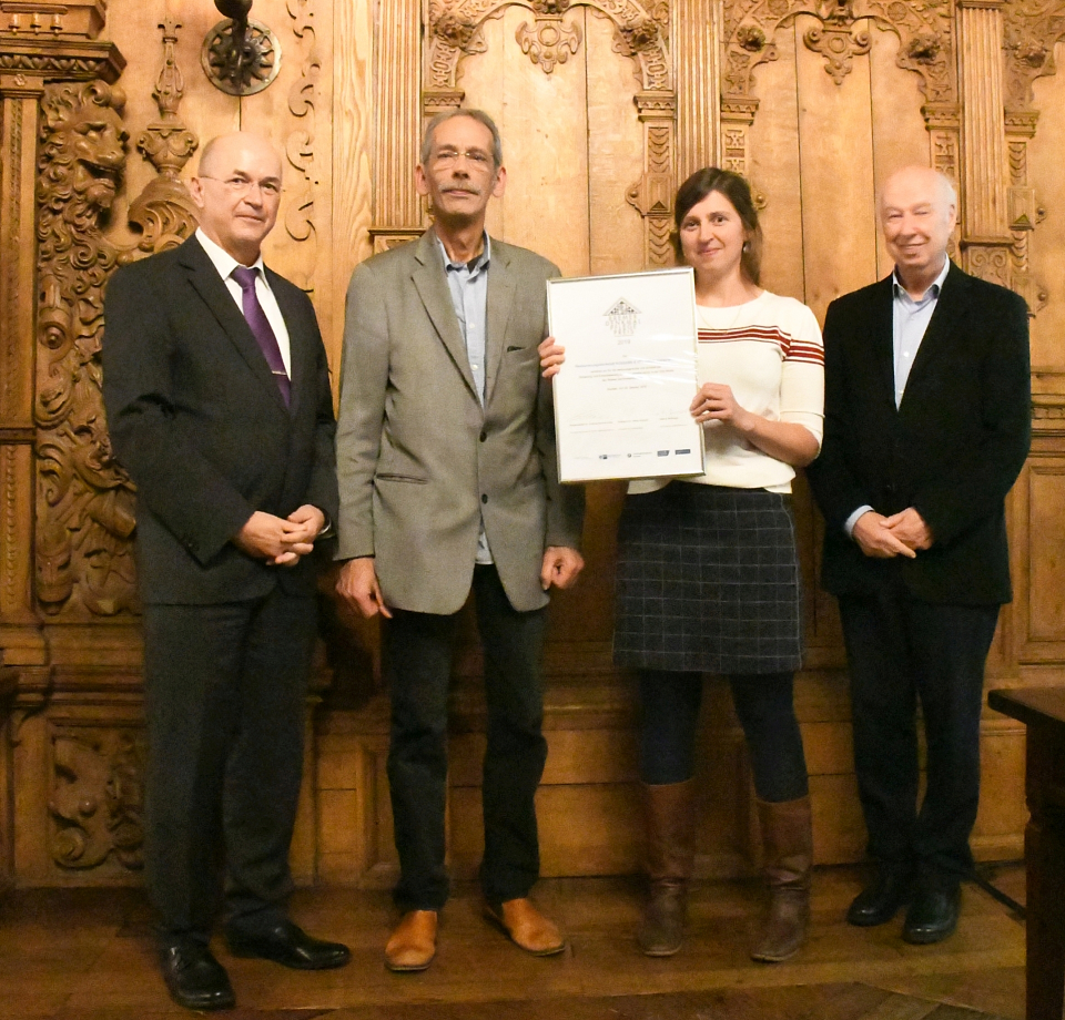 Die mit dem Bremer Denkmalpflegepreis ausgezeichneten Restauratoren Kossann und Melching