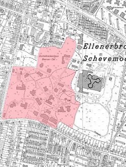 1. Kartenansicht von St.-Jürgen-Asyl, Hofmeierhaus/Kuhstall, Haus XXI und XXII & Klinikum Ost, Haus 43 & Hof Maass