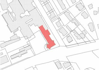 1. Kartenansicht von Gründungsbau und Kapelle des Krankenhauses St. Joseph-Stift